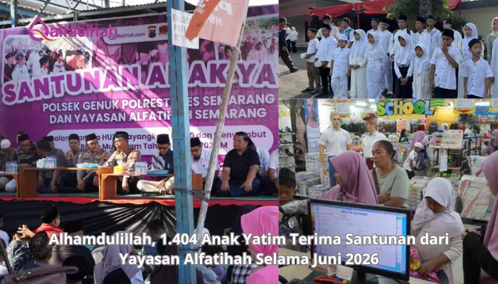 Alhamdulillah, 1.404 Anak Yatim Terima Santunan dari Yayasan Alfatihah Selama Juni 2026